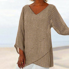 Draped Stripe Top
