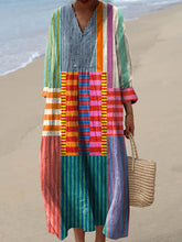 Vintage Geometric Pattern Dress