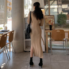 Amara Waist Tied Knit Midi Dress