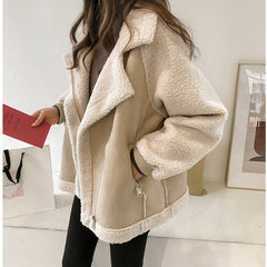 SUADE LAMB LOOSE PATCHWORK JACKET