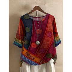 Comfortable Colorful Top With Half Sleeves