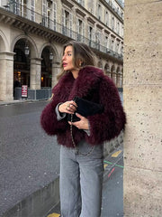 Liva- Plum Fur Coat
