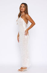 Dedication Sequin Maxi Dress White