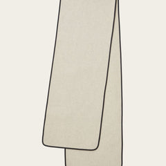 Lena Wool Blend Scarf with Leather Trim