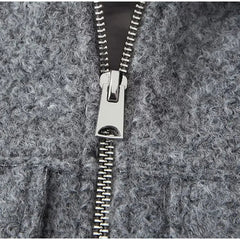 Nora - Woolen Short Jacket Polo Bouclé Bomber Jacket