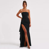 Selena Strapless Pleated Maxi Dress