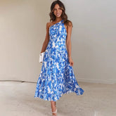 Jayma Print Maxi Dress - Blue