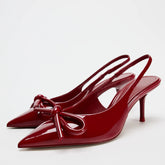 Scarlet Bow Slingbacks
