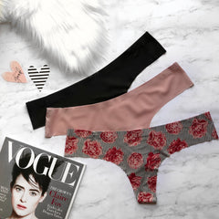 Sophie Seamless Thongs - Pink Stripes