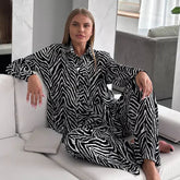 Women's Fashion Loose Striped Printed Homewear