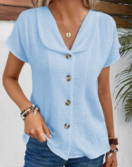 Stylish Top with Collar and Buttons