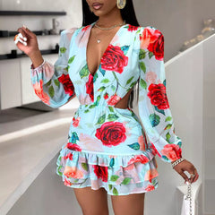 Isabelle Floral Print Ruffled Mini Dress