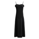 Anabella Black Lace Up Maxi Dress