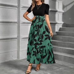 Elegant Floral Short Sleeve Dress