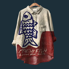 Relax Fit Fish Print Shirt