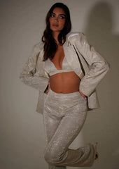 SPARKLE GLITTER SANTORINI BRALETTE TOP SILVER