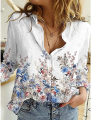 Button-Down Printed Blouse