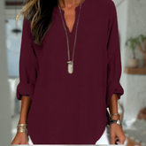 Classic Long Sleeve V-Neck Top