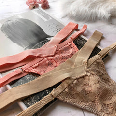 Lacy Thong Set - Nude