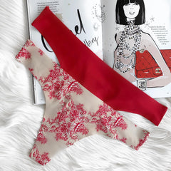Sophie Seamless Thongs - Red Roses