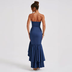 Flora Strapless Ruffle Maxi Dress