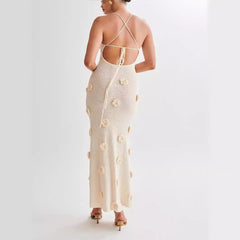 Lily Knit Maxi Dress With Flowers