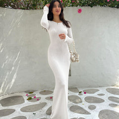 Talia Maxi Open Back Knit Dress