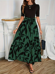 Elegant Floral Short Sleeve Dress