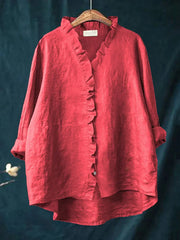 Ruffle V-Neck Shirt