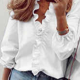 Ruffled V-Neck Blouse