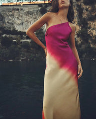 Skylar Tie-Dye Asymmetric Midi Dress