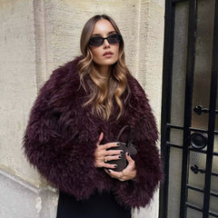 Liva- Plum Fur Coat