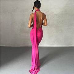 Athens Backless Halter Dress