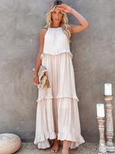 Halter Ruffle Maxi Dress