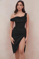Sienna Off-Shoulder Corset Midi Dress
