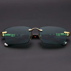 Vintage Rectangular Rimless Glasses
