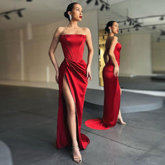 Olivia Satin Strapless Dress