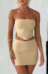 Jaz Mini Skirt - Beige