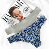 Sophie Seamless Thongs - Paisley Blue