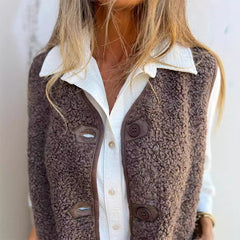 Warm Button-Up Cropped Vest