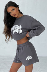 Studio Shorts - Charcoal/White