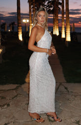 Dedication Sequin Maxi Dress White
