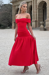 Wilhelmina Midaxi Dress - Red