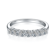 DEDEJILL Seven Stars S925 Silver Platinum-Plated Moissanite Ring - 0.7ct