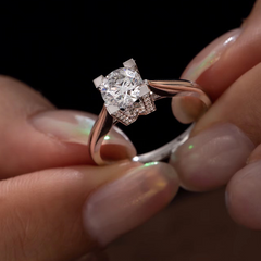 DEDEJILL H&W Letter S925 Silver Platinum-Plated Moissanite Women's Ring - 1ct D Grade