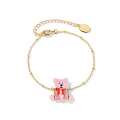 18K Bear Enamel Bracelet