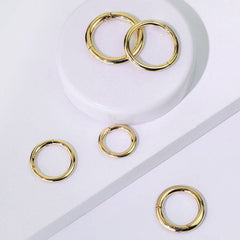 14KT Solid Yellow Gold Hinged Segment Clicker Multi Use Hoop
