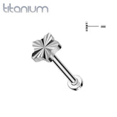Implant Grade Titanium Ridged Star Threadless Push In Labret