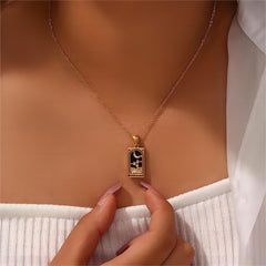 18K Gold Plated Stainless Steel Tarot Card Necklace