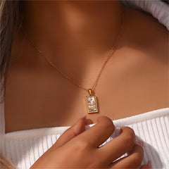 18K Gold Plated Stainless Steel Tarot Card Necklace